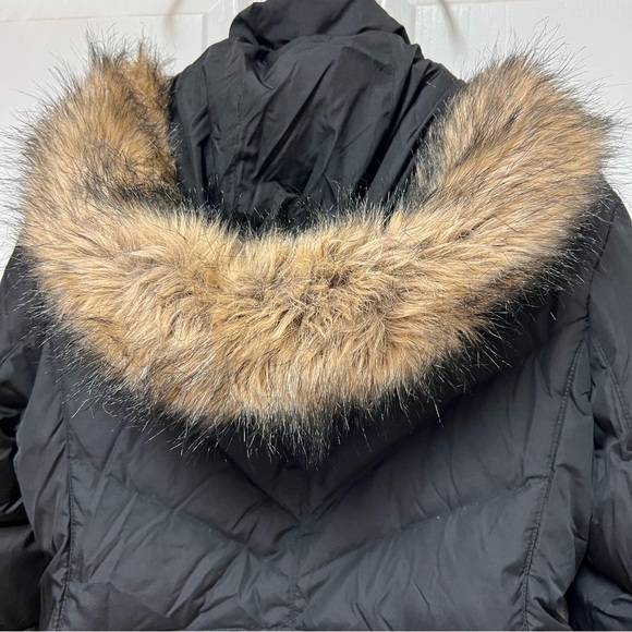 Jones New York Black Puffer Jacket with Faux Fur Hood - Picture 11 of 16